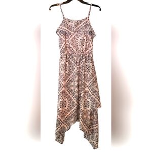 Childrens Place Girls Summer‎ Fit Flare Hi Low Dress Size XXL (16) Pink & Black